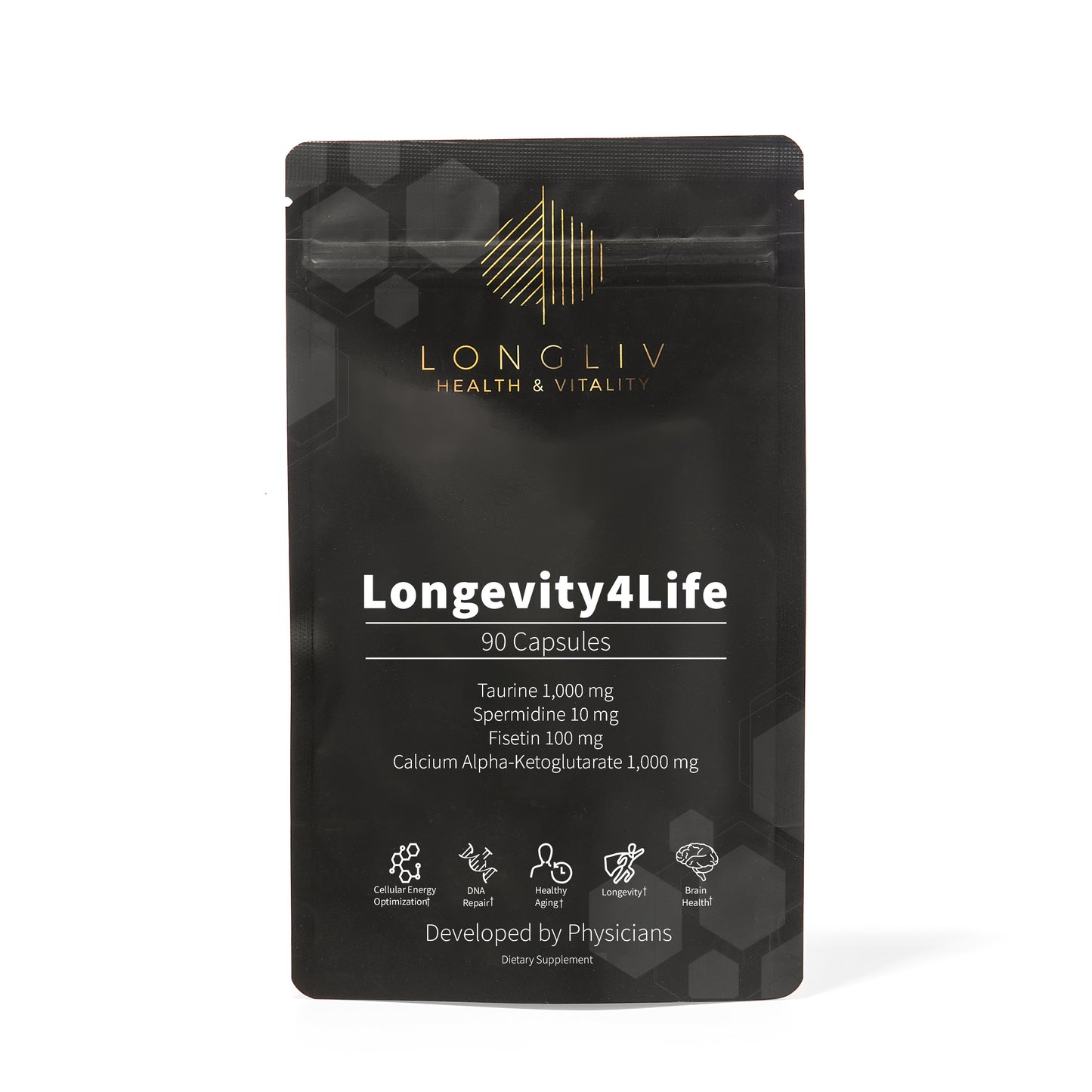 NOW available! Longevity4Life - Ultimate Cellular Health Supplement - Fisetin, Taurine, Calcium Alpha-Ketoglutarate, Spermidine