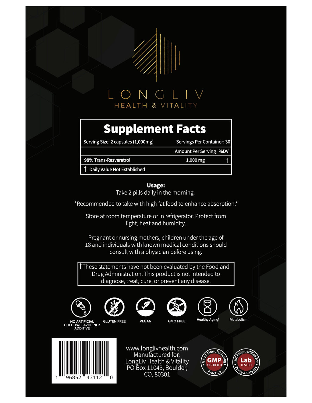 Resveratrol Capsules & NMN Powder (new packaging) Bundle
