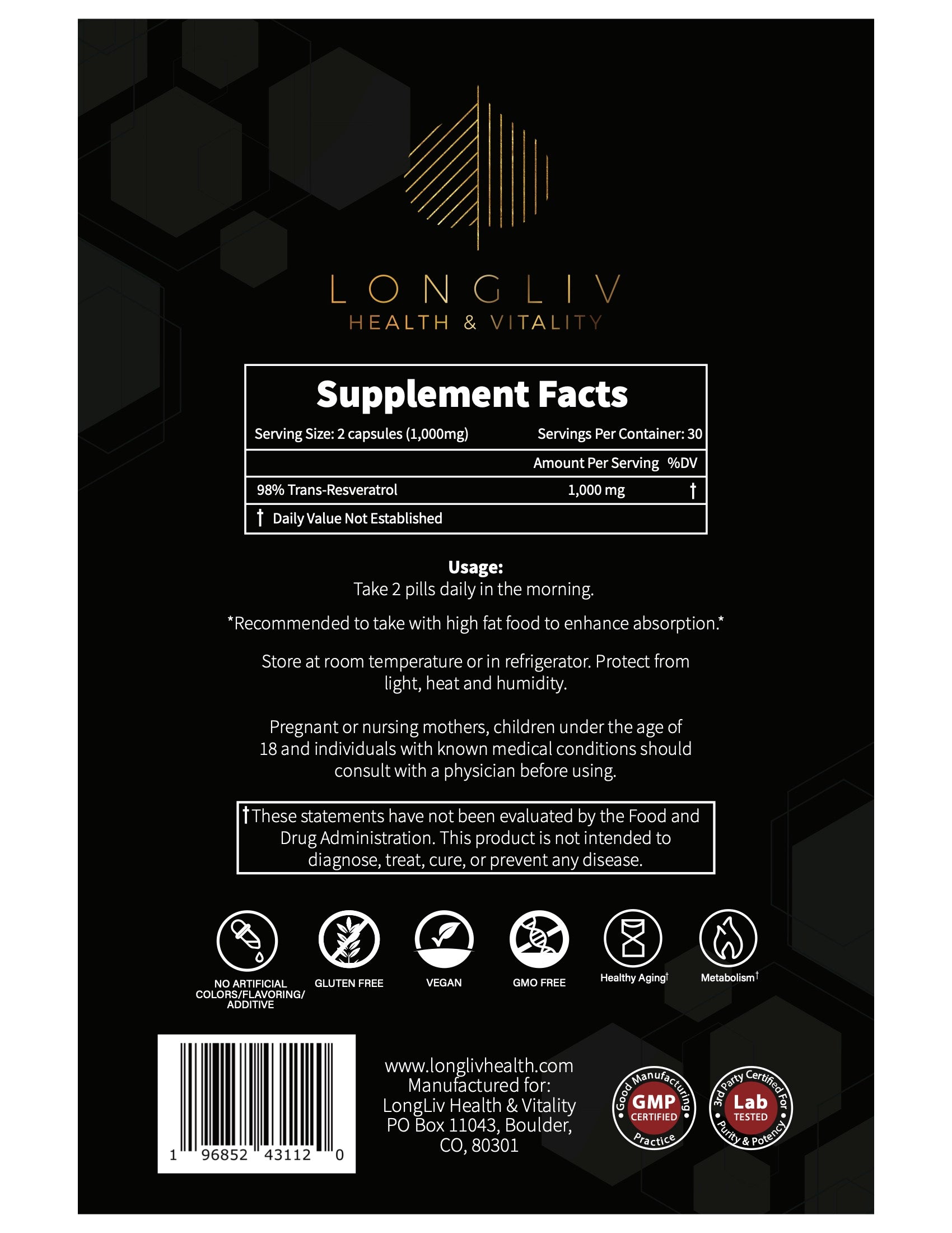 Resveratrol Capsules & NMN Powder (new packaging) Bundle